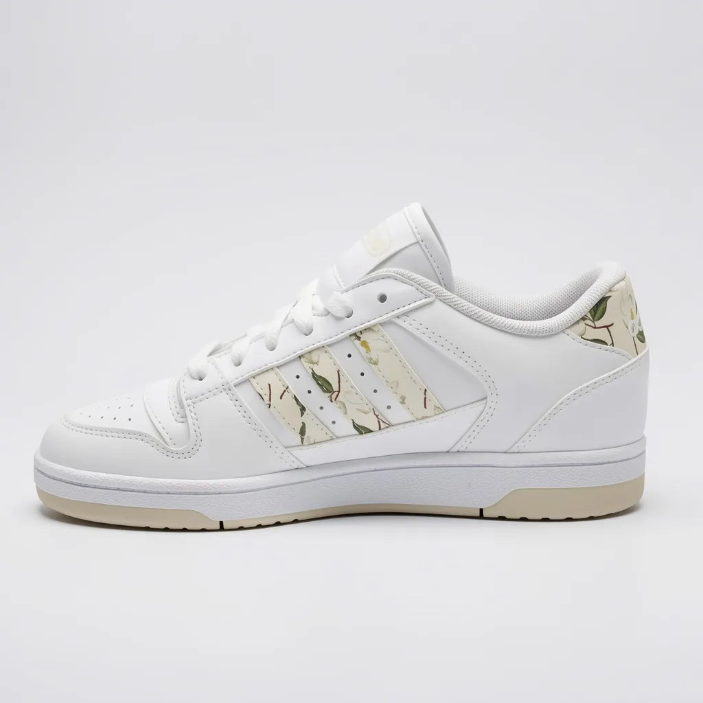 Adidas Tenis Plataforma Blanco Diseño Floral Amarillo Lateral Suela Blanca/ Amarillo | Compralo en Soy Reinventada GT | 2