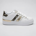 Aeropostal Tenis Moderno Blanco Estampado Serpiente Dorado Lateral y Talón Suela Blanca | Compralo en Soy Reinventada GT | 1
