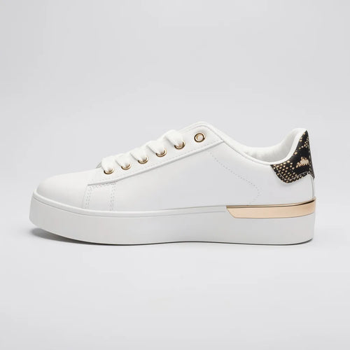 Aeropostal Tenis Moderno Blanco Estampado Serpiente Dorado Lateral y Talón Suela Blanca | Compralo en Soy Reinventada GT | 2