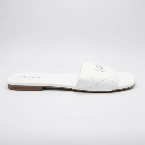 Calvin Klein Sandalia Slip On Blanco Placa Blanco Empeine Suela Café | Compralo en Soy Reinventada GT | 1