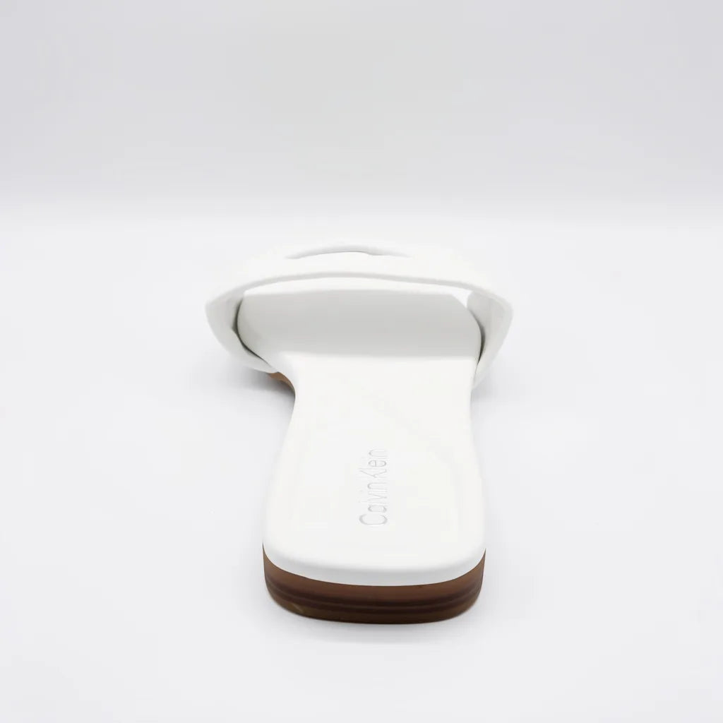 Calvin Klein Sandalia Slip On Blanco Placa Blanco Empeine Suela Café | Compralo en Soy Reinventada GT | 4