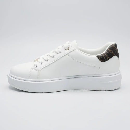 Calvin Klein Tenis Plataforma Blanco Diseño CK Café Oscuro Talón Suela Blanca | Compralo en Soy Reinventada GT | 2