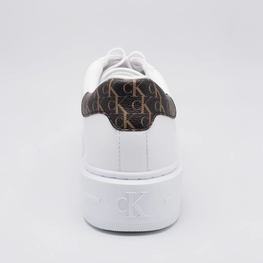 Calvin Klein Tenis Plataforma Blanco Diseño CK Café Oscuro Talón Suela Blanca | Compralo en Soy Reinventada GT | 4