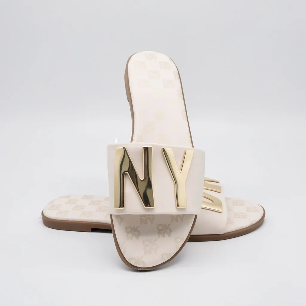 DKNY Sandalia Slip On Beige DK Dorado Empeine Suela Café | Compralo en Soy Reinventada GT | 5
