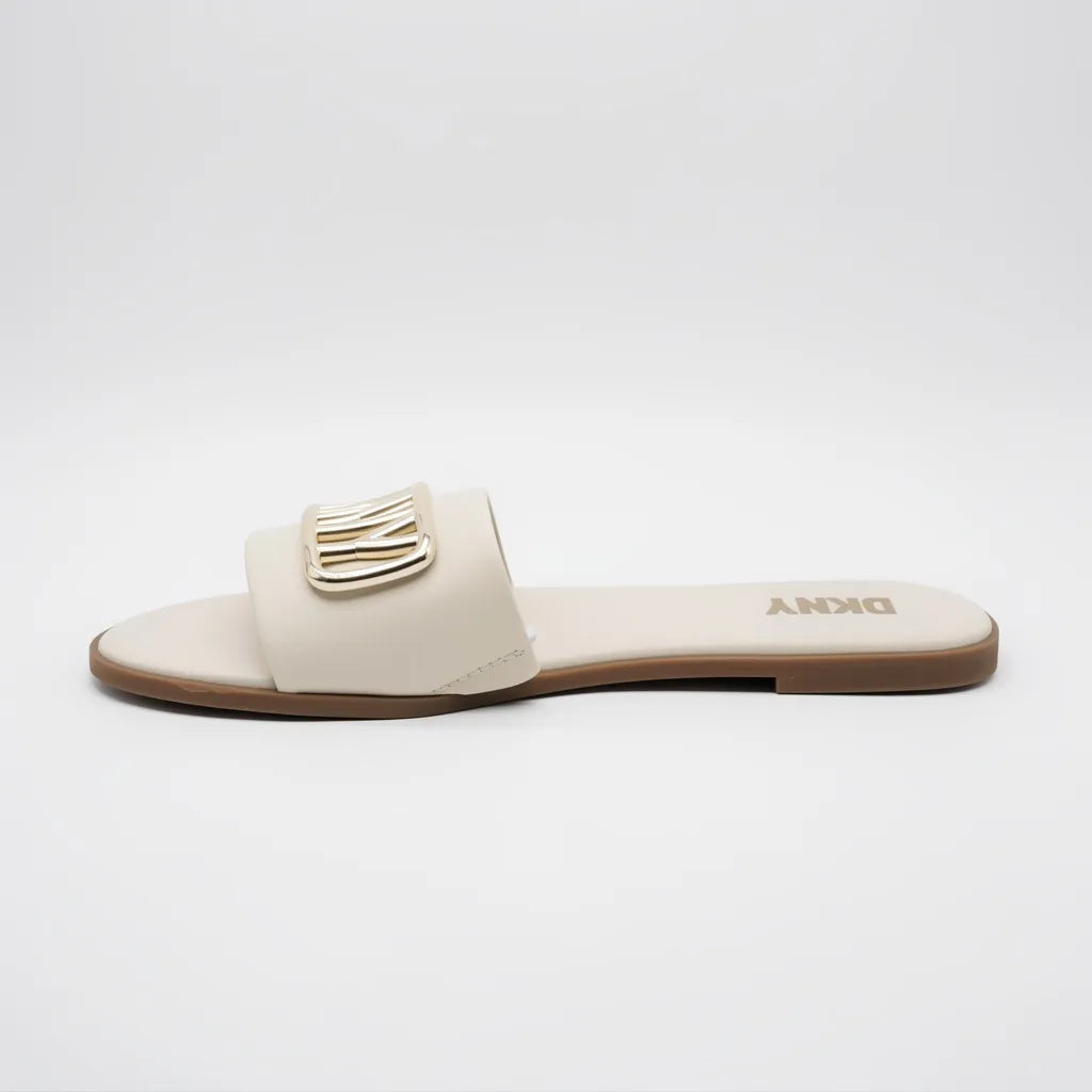 DKNY Sandalia Slip On Beige DKNY Dorado Empeine Suela Café | Compralo en Soy Reinventada GT | 2