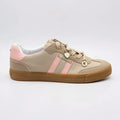 GBG Tenis Moderno Beige Franjas / Lineas Rosado Lateral y Talón Suela Café | Compralo en Soy Reinventada GT | 1