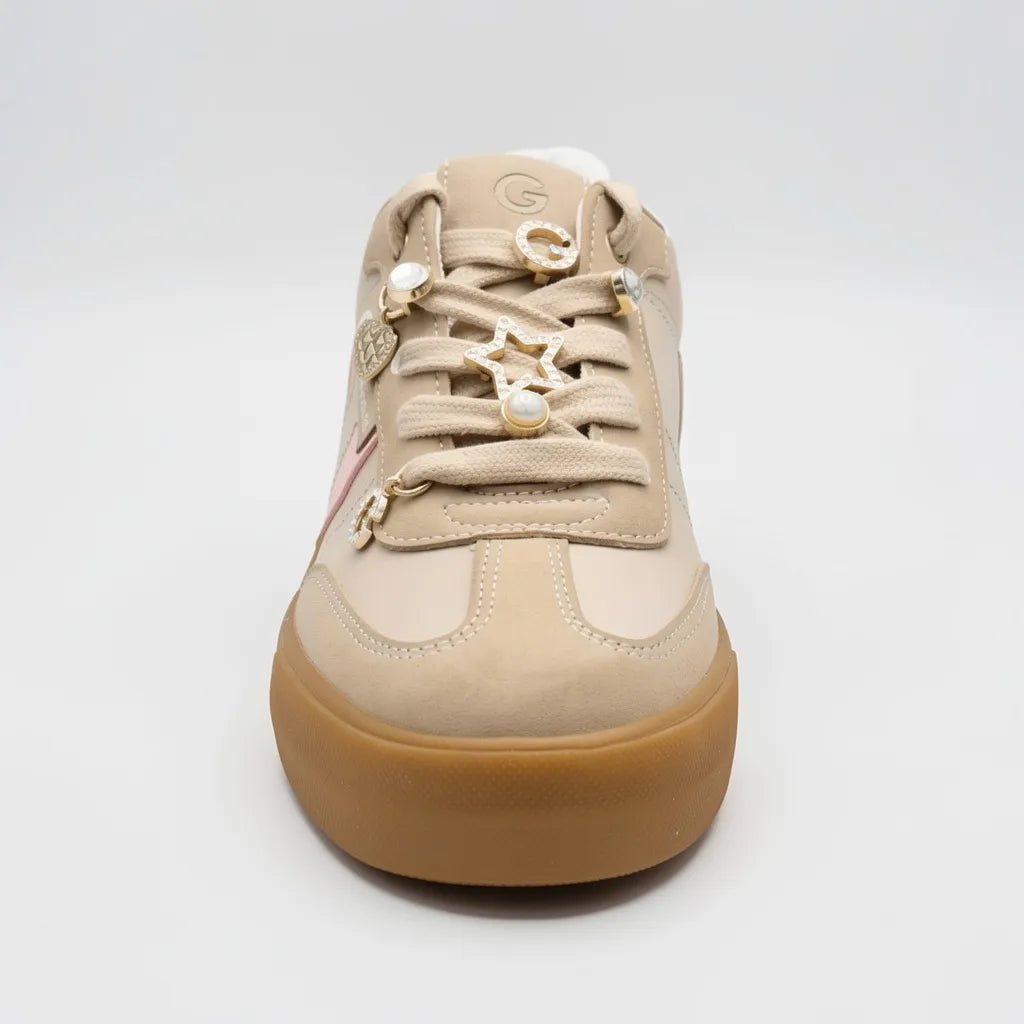 GBG Tenis Moderno Beige Franjas / Lineas Rosado Lateral y Talón Suela Café | Compralo en Soy Reinventada GT | 3