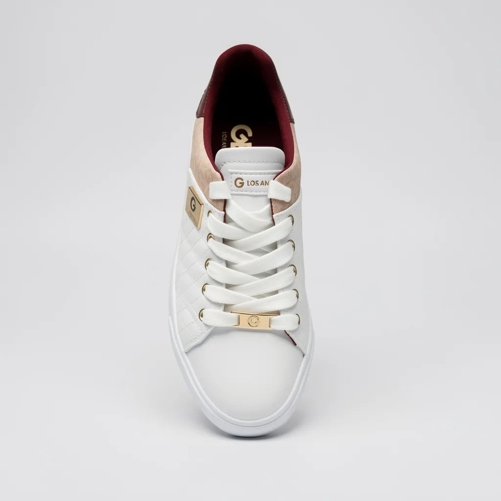 GBG Tenis Moderno Blanco Estampado G Rosado/ Corinto Lateral y Talón Suela Blanca | Compralo en Soy Reinventada GT | 5