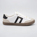GBG Tenis Urbano Blanco Gamuza Gris Talón y Punta Suela Café | Compralo en Soy Reinventada GT | 1