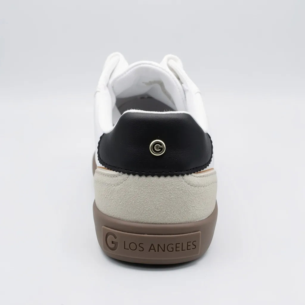 GBG Tenis Urbano Blanco Gamuza Gris Talón y Punta Suela Café | Compralo en Soy Reinventada GT | 4