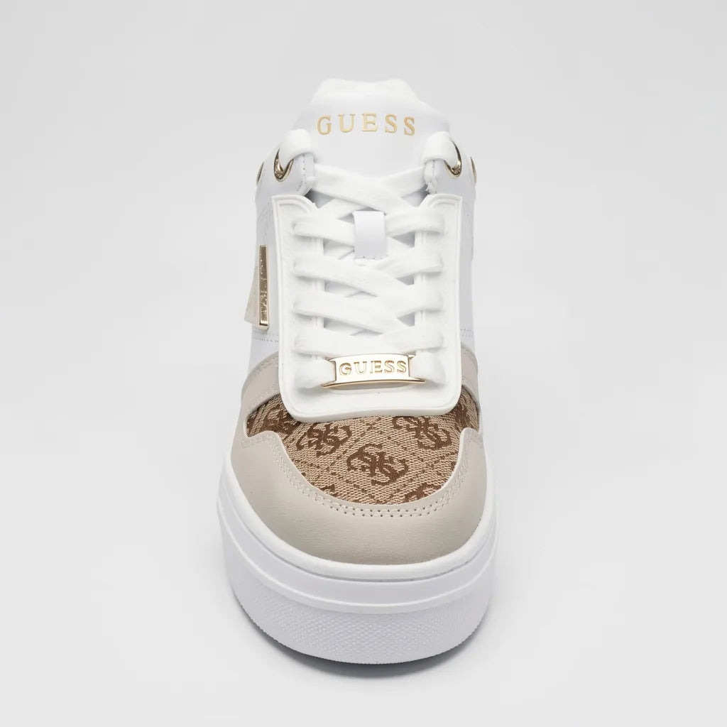 Guess Plataforma Moderno Blanco Detalles Café/ Beige Todo Suela Blanca | Compralo en Soy Reinventada GT | 4