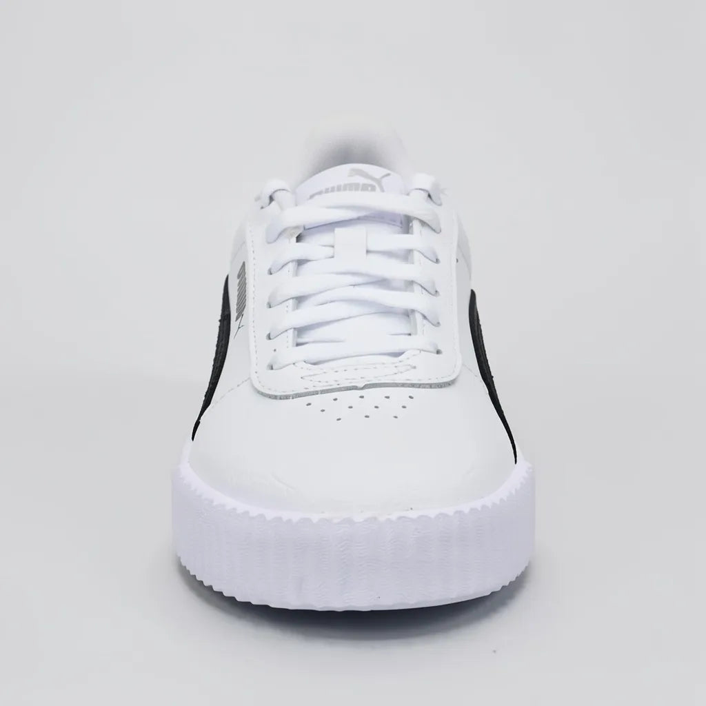 Puma Tenis Plataforma Blanco Franjas / Lineas Negro Lateral y Talón Suela Blanca/ negro | Photo Studio AI | 3