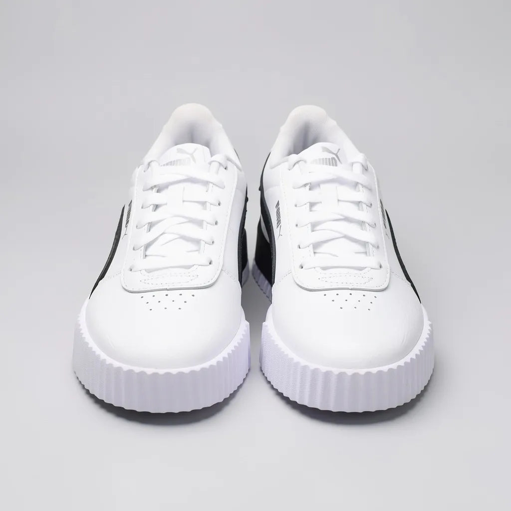 Puma Tenis Plataforma Blanco Franjas / Lineas Negro Lateral y Talón Suela Blanca/ negro | Photo Studio AI | 5