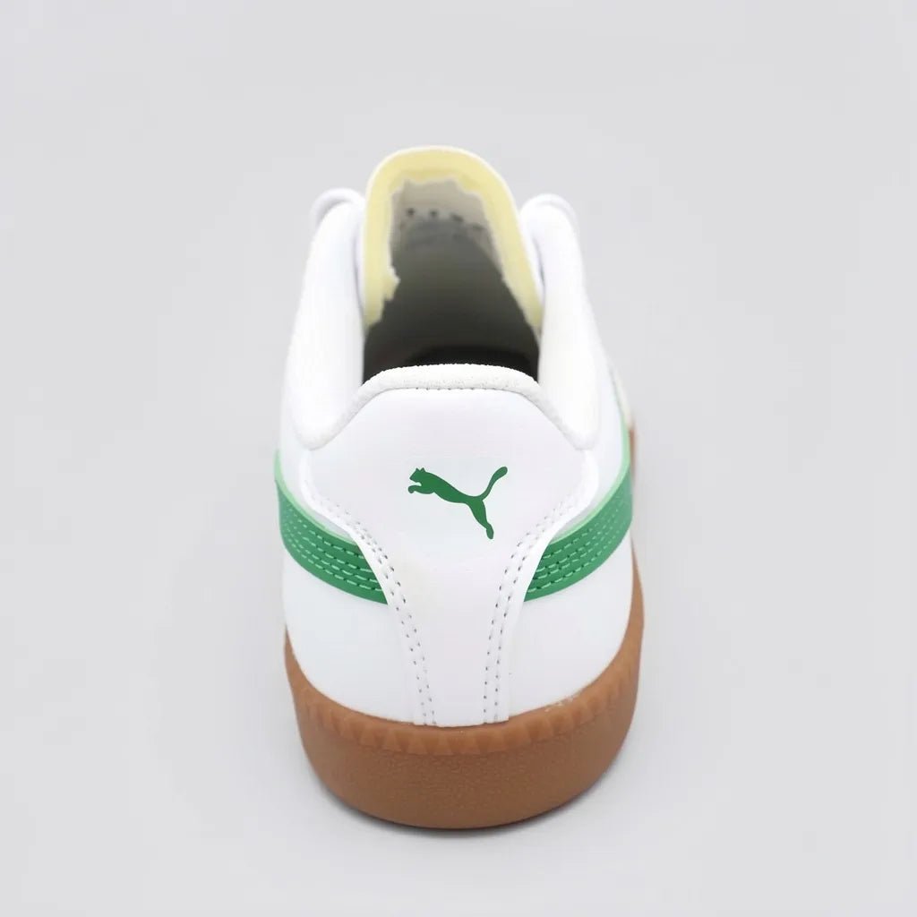 Puma Tenis Urbano Blanco Franjas / Lineas Verde Lateral Suela Café | Photo Studio AI | 4