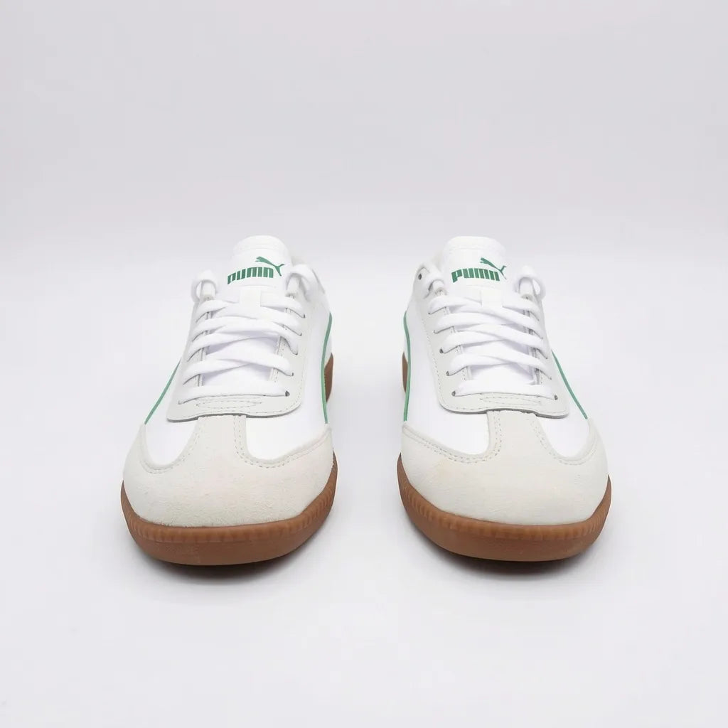 Puma Tenis Urbano Blanco Franjas / Lineas Verde Lateral Suela Café | Photo Studio AI | 5