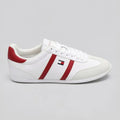 Tommy Tenis Urbano Blanco Franjas / Lineas Rojo Lateral y Talón Suela Blanca | Photo Studio AI | 1