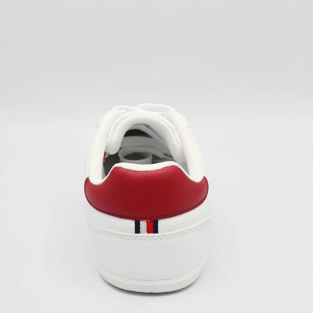Tommy Tenis Urbano Blanco Franjas / Lineas Rojo Lateral y Talón Suela Blanca | Photo Studio AI | 4