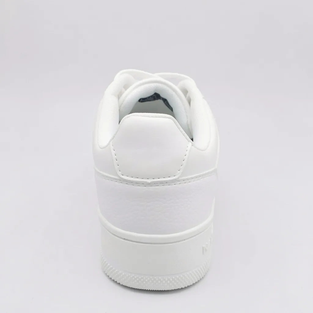Nautica Tenis Plataforma Blanco Placa Plateado Cintas Suela Blanca | Photo Studio AI | 4
