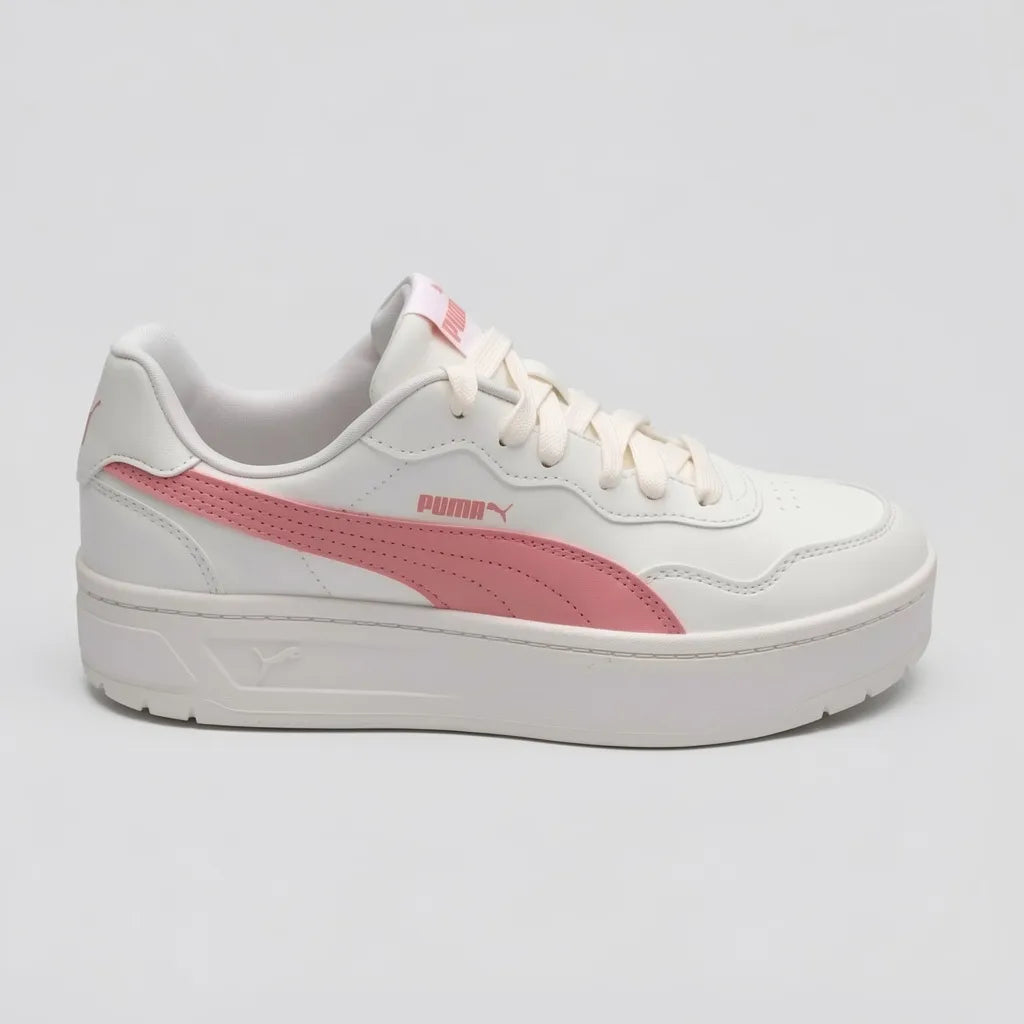 Puma Tenis Plataforma Crema Franjas / Lineas Salmón Lateral Suela Crema | Photo Studio AI | 1
