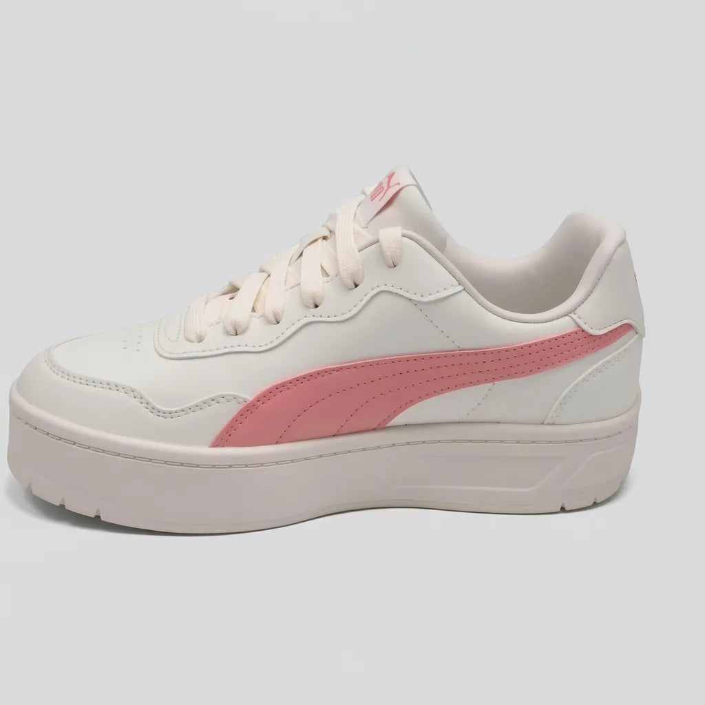 Puma Tenis Plataforma Crema Franjas / Lineas Salmón Lateral Suela Crema | Photo Studio AI | 2