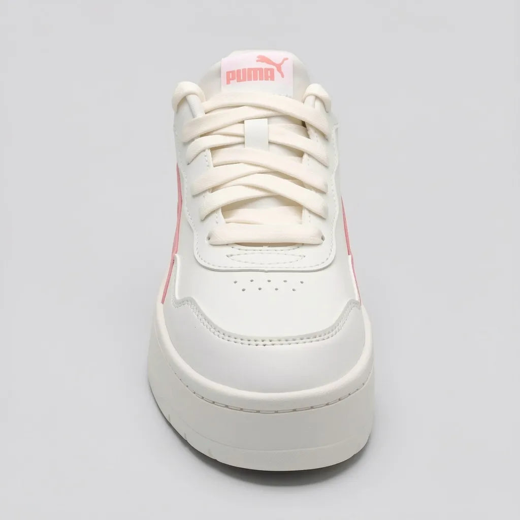 Puma Tenis Plataforma Crema Franjas / Lineas Salmón Lateral Suela Crema | Photo Studio AI | 3