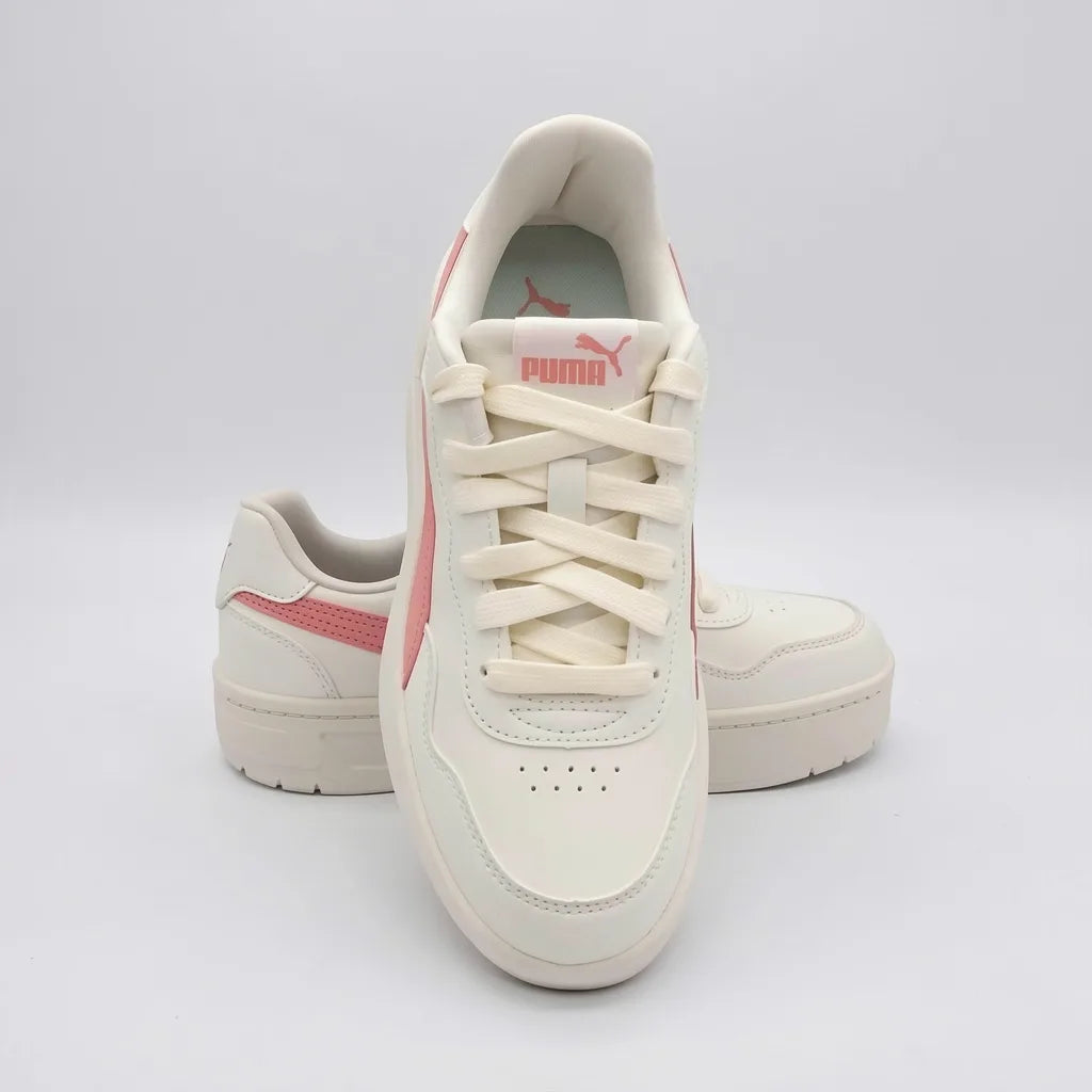 Puma Tenis Plataforma Crema Franjas / Lineas Salmón Lateral Suela Crema | Photo Studio AI | 5