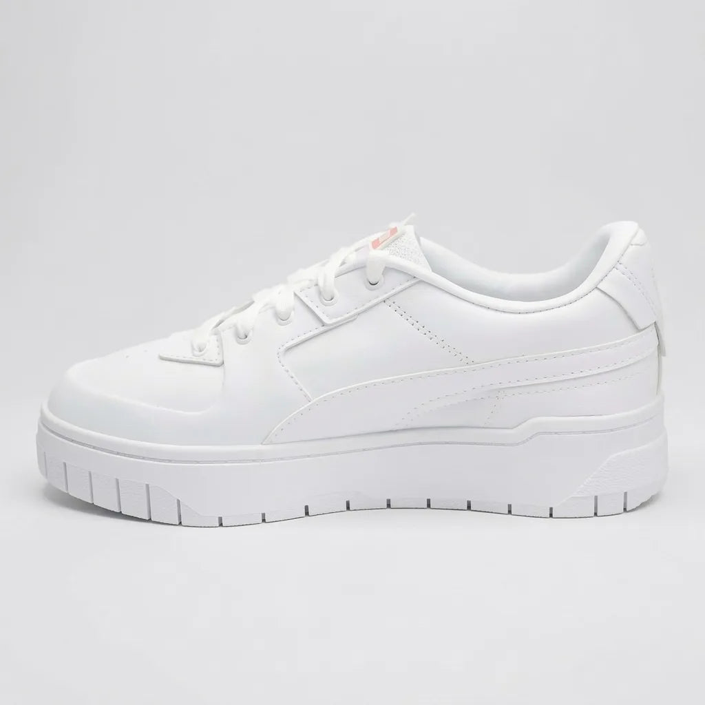 Puma Tenis Plataforma Blanco Cuadros Lila/ Salmón Lateral Suela Blanca | Photo Studio AI | 2