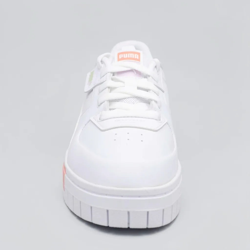 Puma Tenis Plataforma Blanco Cuadros Lila/ Salmón Lateral Suela Blanca | Photo Studio AI | 3