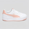 Puma Tenis Plataforma Blanco Franjas / Lineas Rosado Lateral Suela Blanca/ Rosado | Photo Studio AI | 1