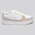 Nautica Tenis Plataforma Blanco Detalles Café/ Beige Lateral Suela Blanca | Photo Studio AI | 1