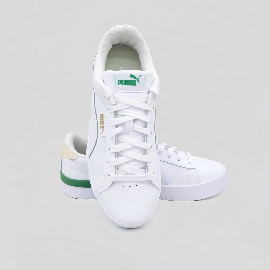 Puma Tenis Plataforma Blanco Detalles Verde/ Crema Talón, suela y lengüeta Suela Blanca | Photo Studio AI | 5