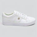 Tommy Tenis Plataforma Blanco Logo Dorado Lateral Suela Blanca | Photo Studio AI | 1