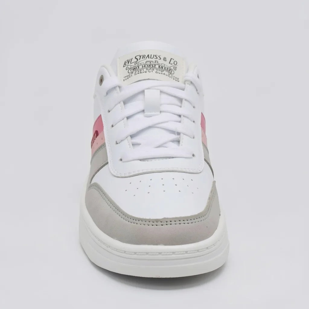 Levis Tenis Urbano Blanco Franjas / Lineas Rosado Lateral y Talón Suela Blanca | Photo Studio AI | 3