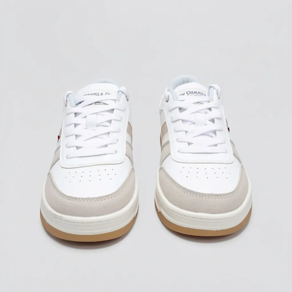 Levis Tenis Urbano Blanco Detalles Beige Lateral y Talón Suela Blanco Hueso/ Café | Photo Studio AI | 5