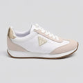Guess Tenis Moderno Blanco Detalles Beige Talón y Punta Suela Blanca/ café | Photo Studio AI | 1