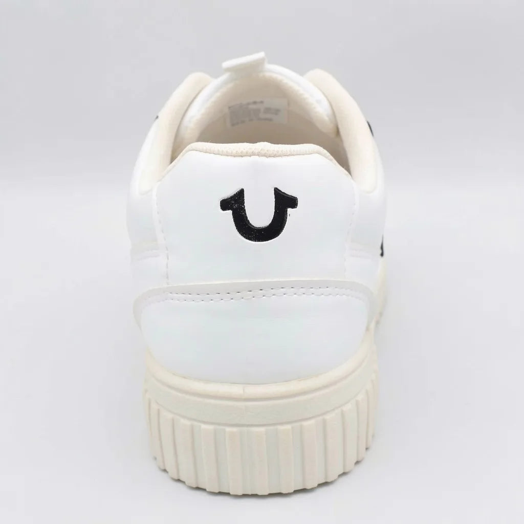 True Religion Tenis Plataforma Blanco Logo Negro Lateral Suela Blanca | Photo Studio AI | 4