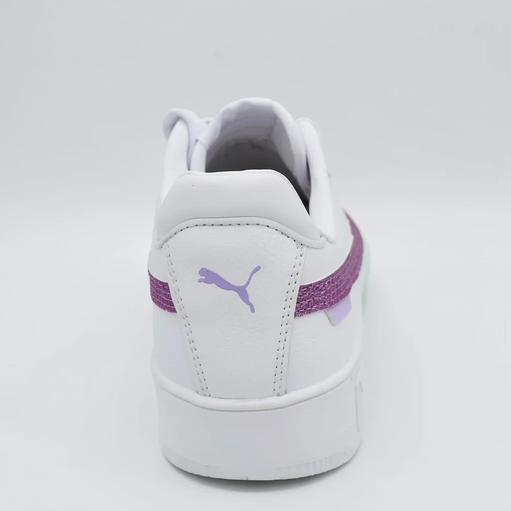Puma Tenis Plataforma Blanco Brillantina Morado Lateral Suela Blanco/ Morado | Photo Studio AI | 4