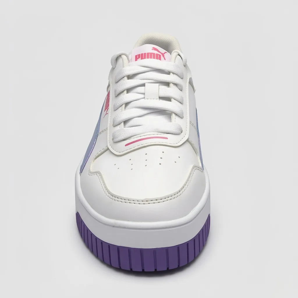 Puma Tenis Plataforma Blanco Franjas / Lineas Tornasol Lateral Suela | Photo Studio AI | 3
