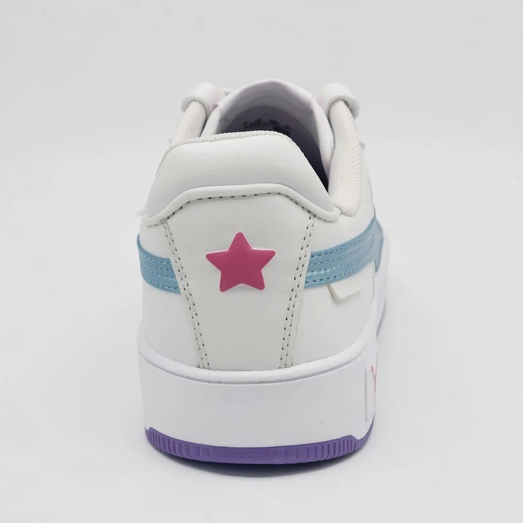 Puma Tenis Plataforma Blanco Franjas / Lineas Tornasol Lateral Suela | Photo Studio AI | 4