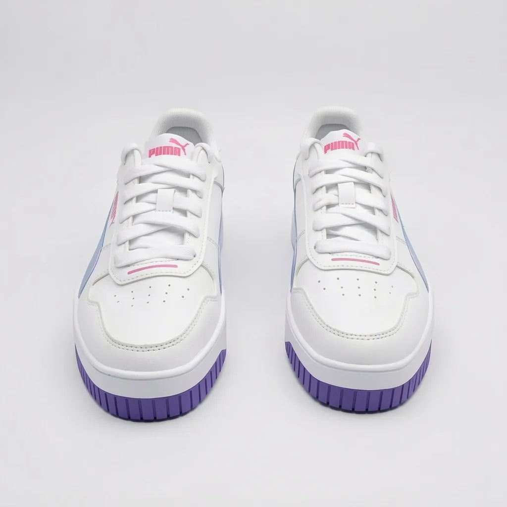 Puma Tenis Plataforma Blanco Franjas / Lineas Tornasol Lateral Suela | Photo Studio AI | 5