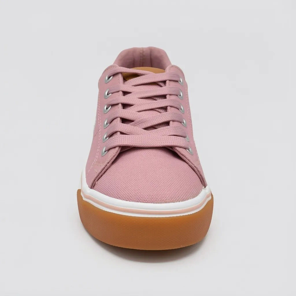 Polo Tenis Retro Rosado Logo Blanco Lateral Suela Blanco/ Naranja | Photo Studio AI | 3