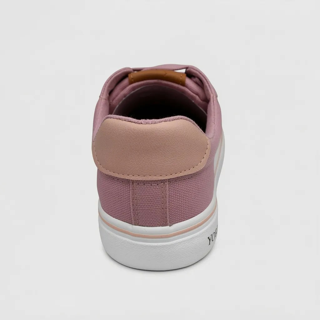 Polo Tenis Retro Rosado Logo Blanco Lateral Suela Blanco/ Naranja | Photo Studio AI | 4