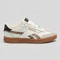Reebok Tenis Moderno Blanco hueso Animal Print Negro Lateral y Talón Suela Café | Photo Studio AI | 1