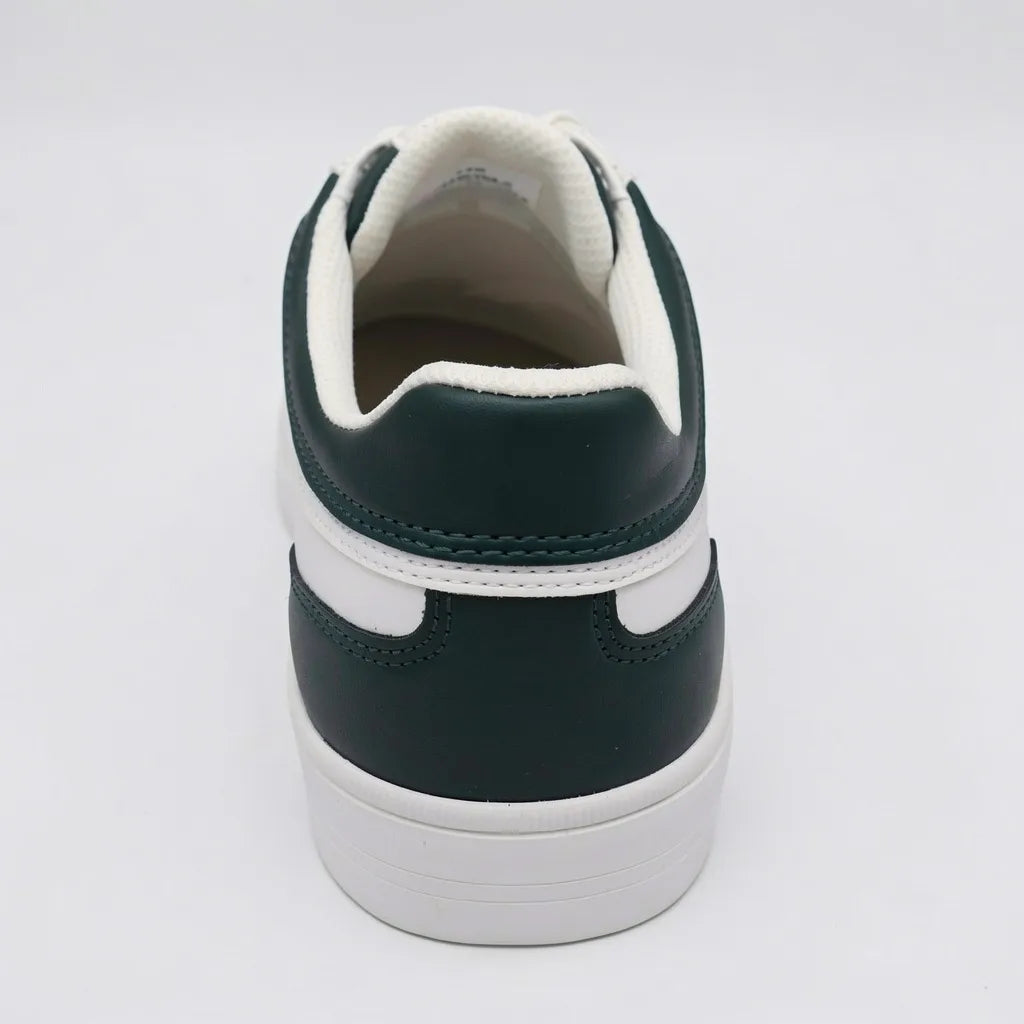 Tommy Tenis Plataforma Blanco hueso Detalles Verde Oscuro Lateral, Lengüeta y talón Suela Blanco Hueso | Photo Studio AI | 4