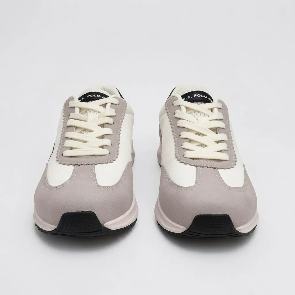 Polo Tenis Deportivo/ Casual Blanco hueso Detalles Gris Claro Todo Suela Blanca/ negro | Photo Studio AI | 5