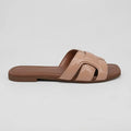 Nine West Sandalia Slip On Nude N/A Café Empeine Suela Café | Photo Studio AI | 1