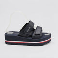 Tommy Sandalia Velcro Azul Marino Franjas / Lineas Blanco/ Rojo Suela Suela Azul Marino | Photo Studio AI | 1