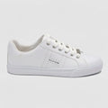 Tommy Tenis Minimal Blanco Placa Plateado Cintas Suela Blanca | Photo Studio AI | 1