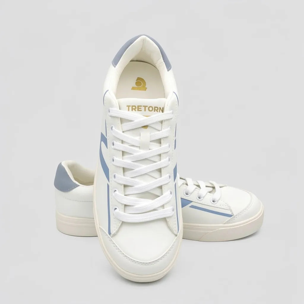 Tretorn Tenis Minimal Blanco hueso Detalles Celeste Lateral y Talón Suela Blanco Hueso | Photo Studio AI | 5
