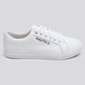 Nautica Tenis Minimal Blanco Logo Plateado Lateral Suela Blanca | Photo Studio AI | 1